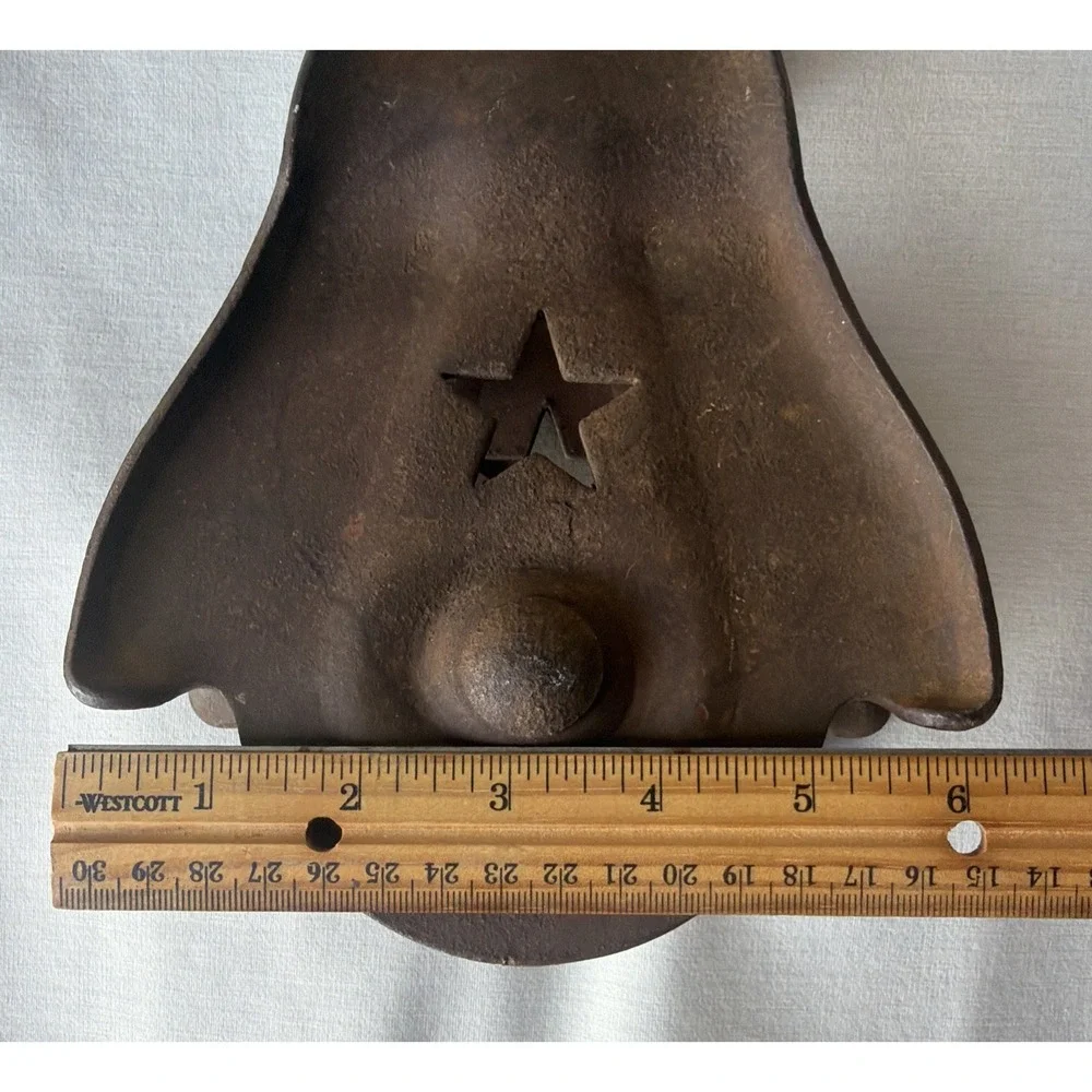Vintage Primitive Cast Iron Starline Barn Swivel Pulley - Cottagecore Rustic